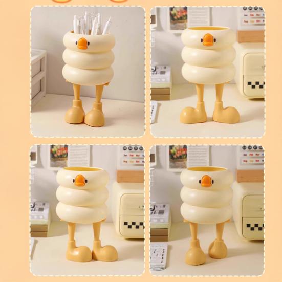 Pen Holder Cartoon Style Ice Cream Duck Shape Pen Organizer Large