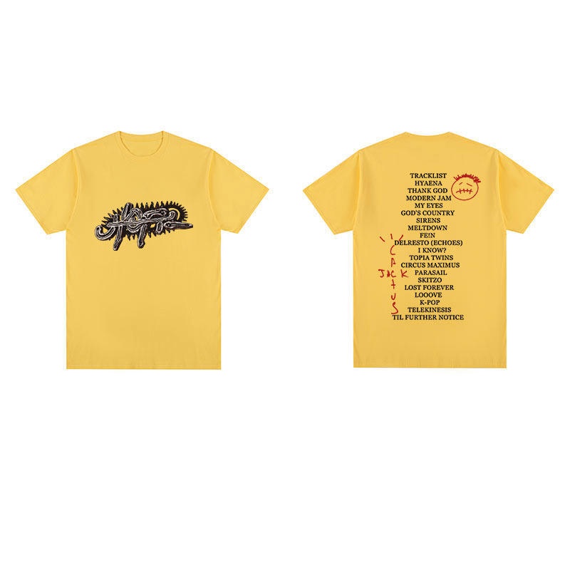 Travis Scott Shortsleeved Mens And Womens Tshirts Utopia Hiphop Street Letter Ins Tshirt European And American Rap