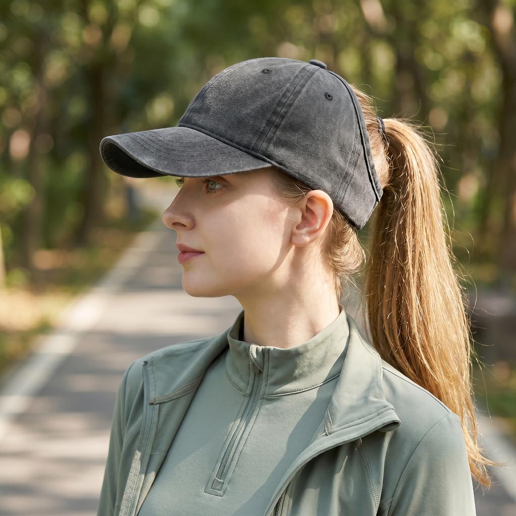 Outdoor Sports Sun Hat for Women Hign Ponytail Baseball Cap Empty Top Ponytail Hole Peaked Caps Messy Bun Ponytail Baseball Cap
