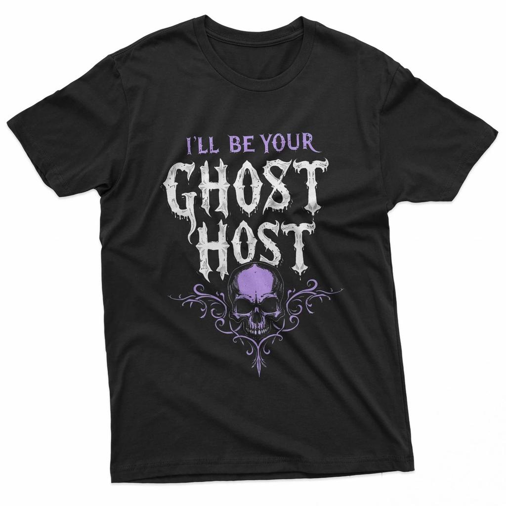 Ill Be Your Ghost Host Paranormal Spooky Halloween Vibe 100% Cotton T-shirt Mens Tees Top