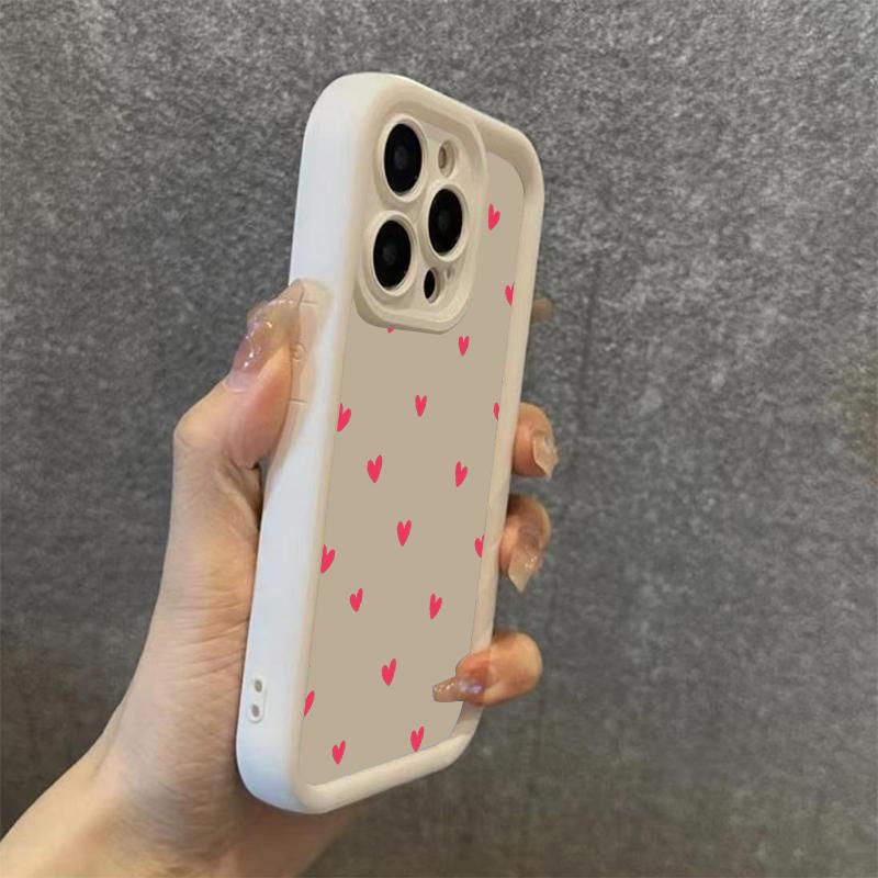 Black Love Heart Silicone Phone Case For iPhone 15 16 14 13 12 11 Pro Max 7 8 Plus XS X XR SE Shockproof Bumper Back Cases Cover