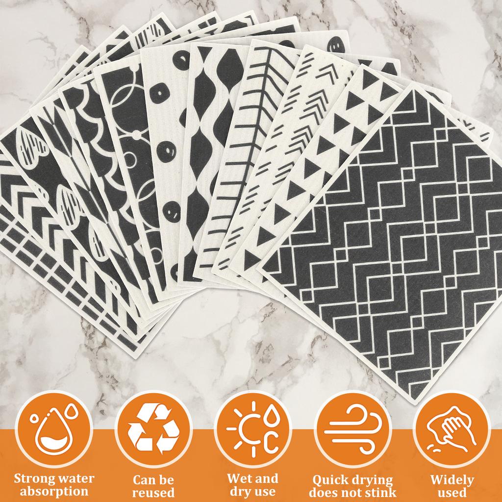 8/12Pcs Kitchen Dish Towels Swedish Dishcloths Highly Absorbent Sponge Cloths Reusable Dish Towels Non Scratch Dish Rags