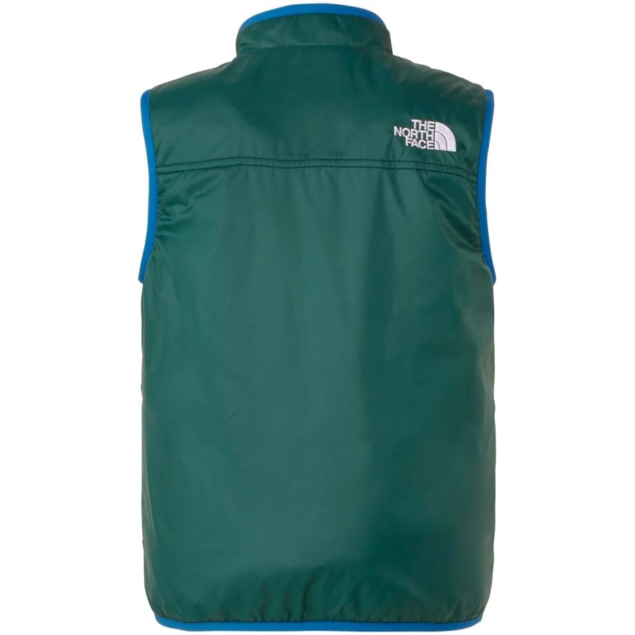 The North Face Reversible Cozy and Atlantic Deep Size 120 Kids' Vest, Unisex, Water-Repellent, Windproof, Warm, Cold-Weather, Green,