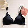 Douyin] Naked Seamless Glossy Underwear Light Luxury Mesh Stitching Triangular Cup Small Chest Gathering Girl Bra
