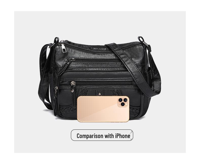 Women's Soft Multi-Compartment Crossbody Bag - Versatile, Casual, Large Capacity