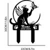 Metal Cat Memorial Garden Stake, Butterfly Decoration for Grave, Pet Sympathy Gift, Outdoor Loss Keepsake