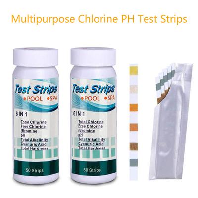 Strisce reattive multiuso per cloro ph, 6 in 1, per piscine termali, carta per test dell'acqua