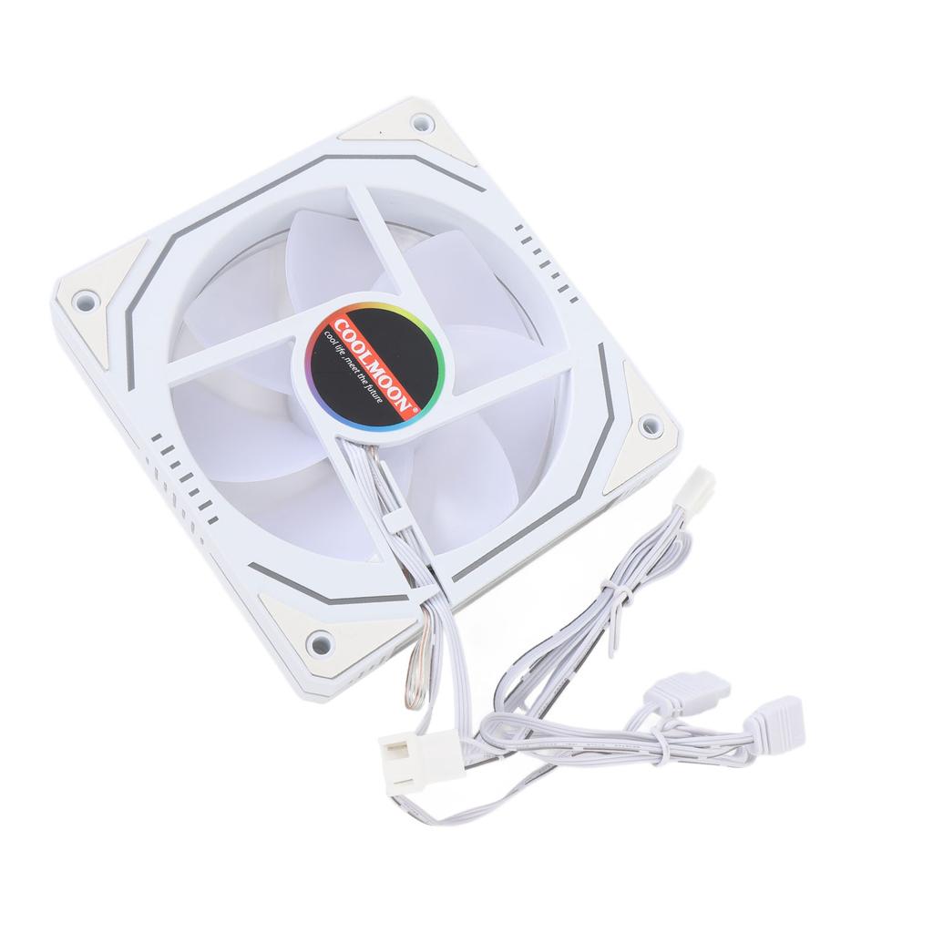 CPU-kjølevifte 120mm 3-pinners ARGB PWM-kontroll 800 til 1800RPM LED-lys Datamaskinkjølevifte for