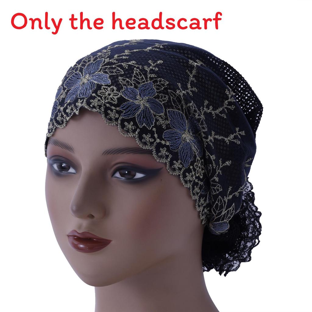 Womens Double Layer Turban Hat With Embroidery And Lace For Summer And Winter