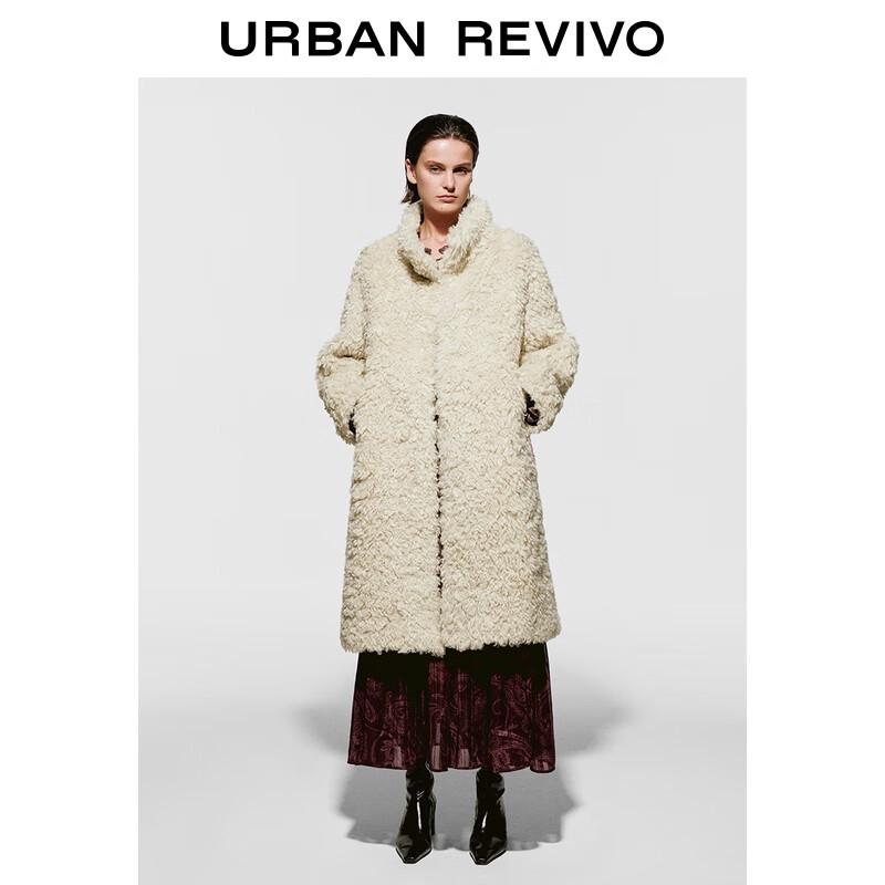 UR Damen-Plüschfleece-Mantel mit Stehkragen