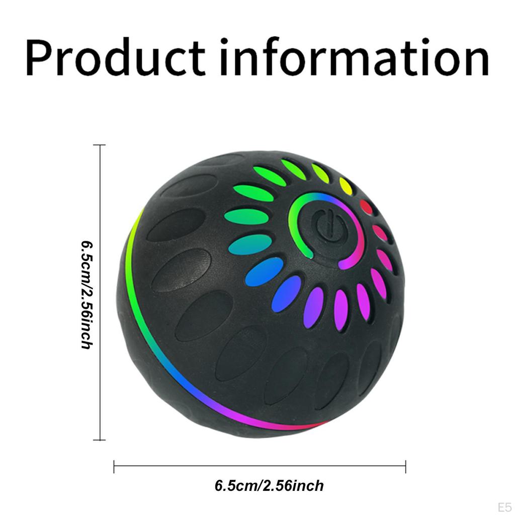 Interactive Dog Ball Toy Moving Ball, USB Rechargeable with Colorful Light Pet Automatic Rolling
