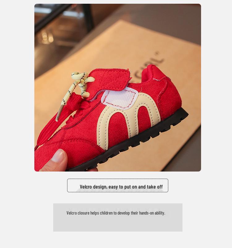 Kindertrainingsschuhe im deutschen Stil für Frühling und Herbst: Weiche Sohle, Bestickte Sportschuhe für Jungen & Mädchen