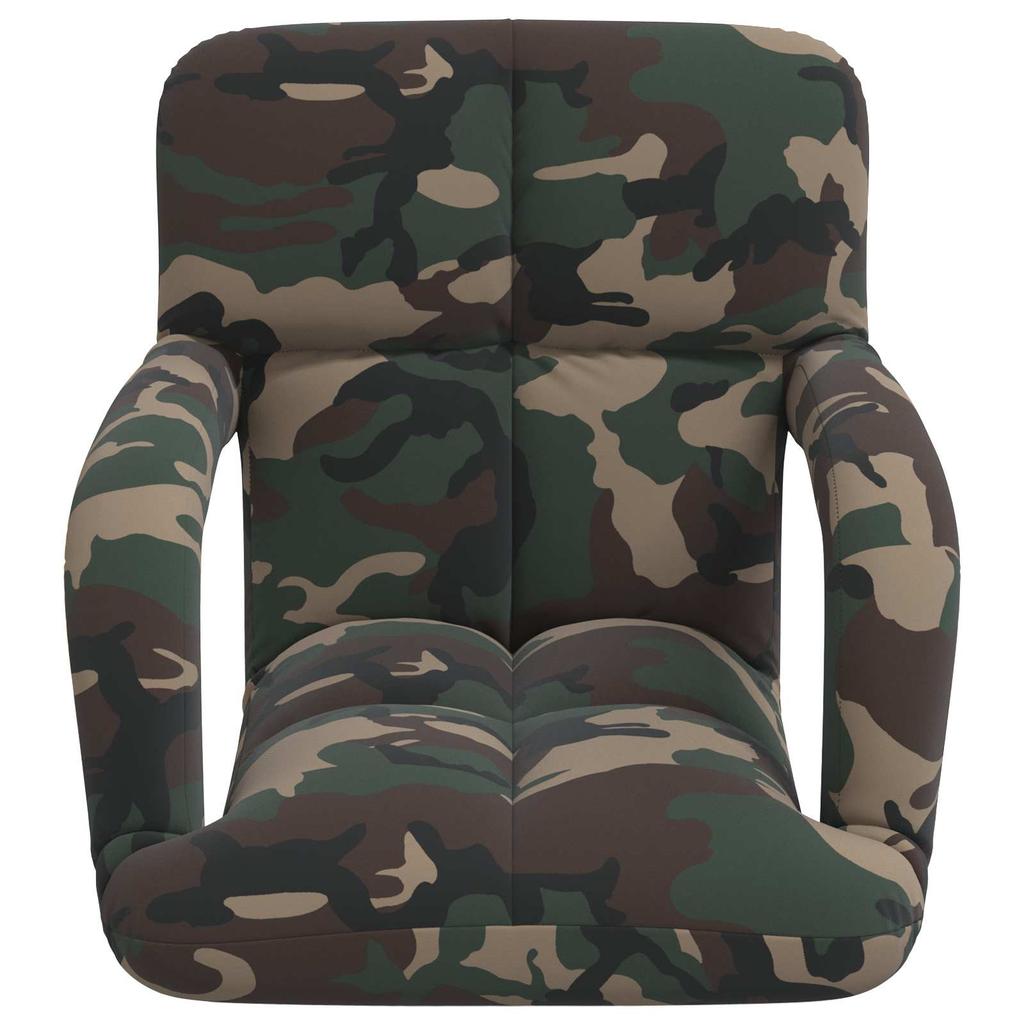 Adjustable Floor Chair with Armrests 5 Position Reclining Backrest Fabric