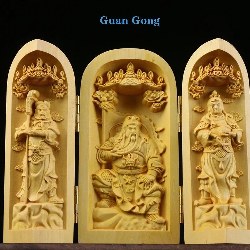 Boxwood Beautiful Hand-Carved Wooden Statue of the Thousand-Armed Guanyin Bodhisattva