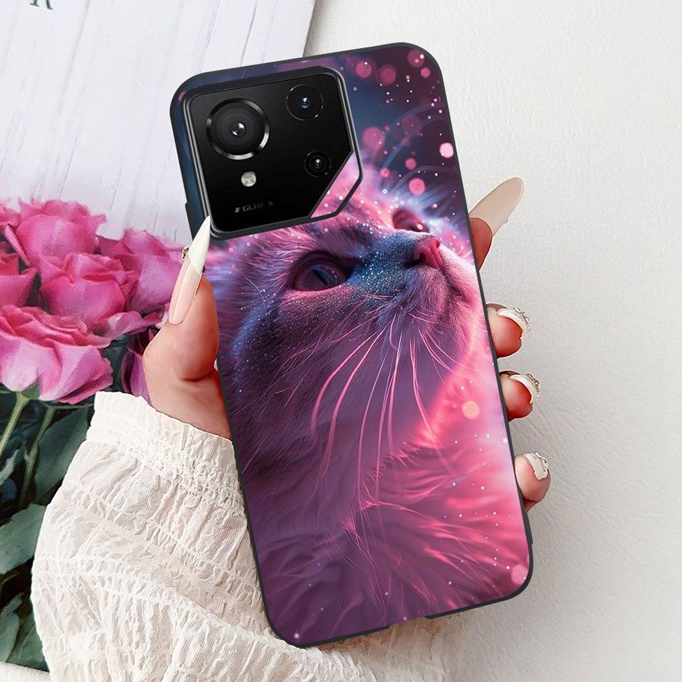 For Asus ROG Phone 9 Pro Back Cover For Asus ROG Phone 9 Case Silicone Cute Cat Luxury Love Funny Painted Shockproof Bumper