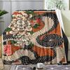 Japanese Samurai Throw Soft Flannel Throw Summer AC Blanket Lightweight Cool Nap Blanket for Sofa Bed Couch Travel