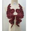 Designer's 3D Lace Floral Crystal Patch Hot-Fix Glass Applique for Tight Dress with Loose Rhinestones