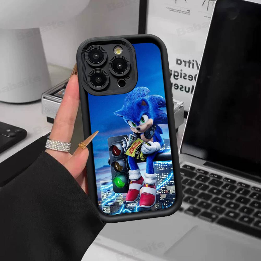 Game S-Sonic Classic Movie For IPhone 17 Pro Max 16 15 14 13 12 11 Plus Black Soft Phone Cover