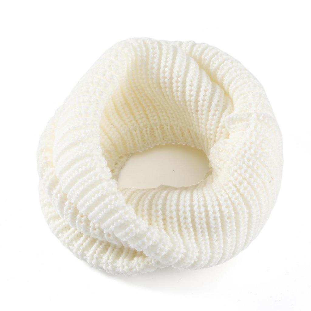 Unisex Women Winter Warm Infinity 2 Circle Cable Knit Cowl Neck Scarf Shawl