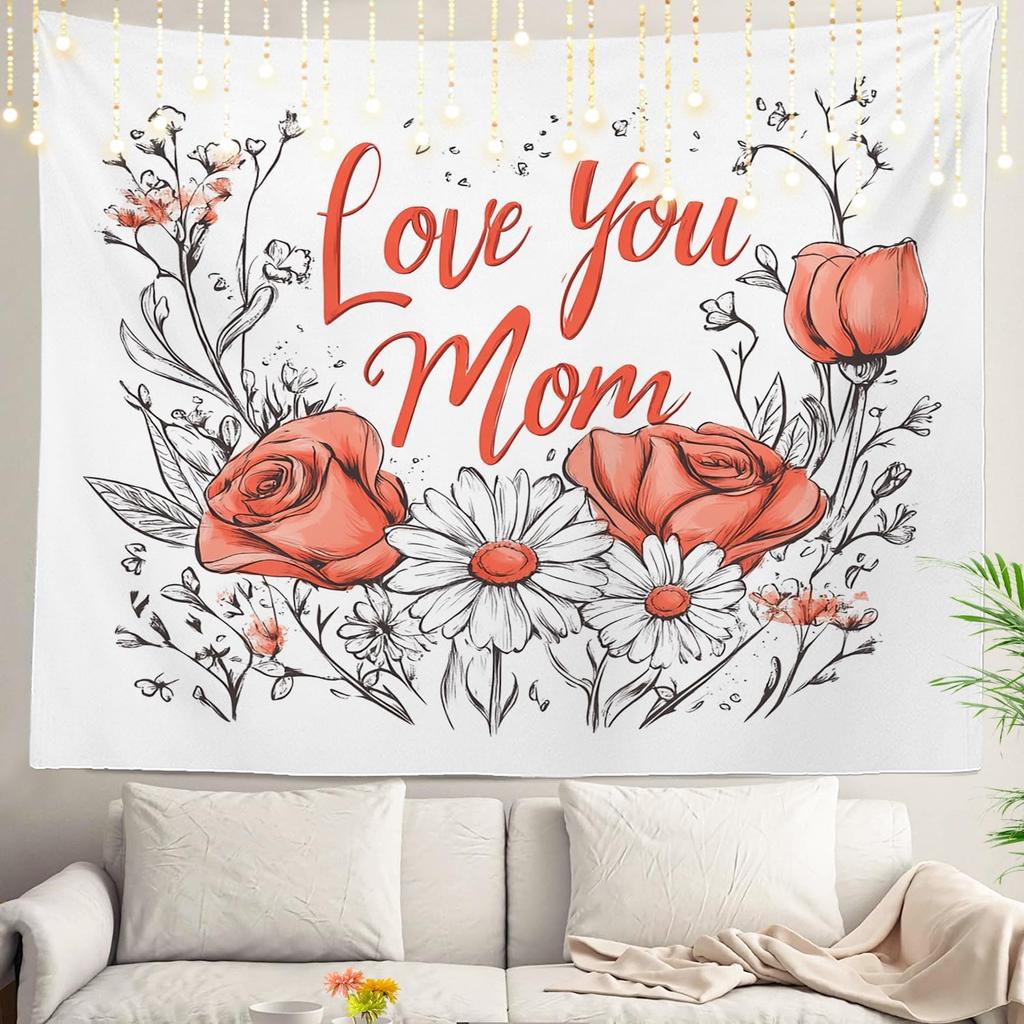 White Winter Snow Wall Tapestry, Colorful Three Wall Hanging Large Tapestry Decoration Polyester Fiber White Hem Around for Dorm