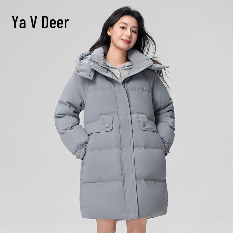 Yalu Women's 2025 Winter Thick Mid-Length Hooded Down Jacket