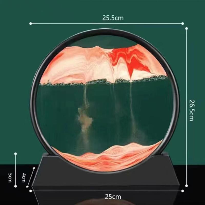 3D Hourglass Quicksand Moving Sandround Glass Deep Sea Sandscape Art Picture Craft Flowing Painting Office Hom Decor Gifts