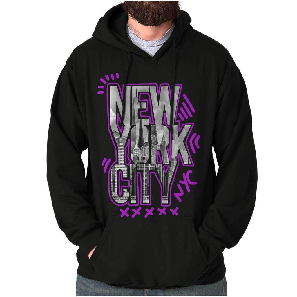 Urban New York City Sky Scraper NYC Graffiti Hoodie Hooded Sweatshirt Men Women