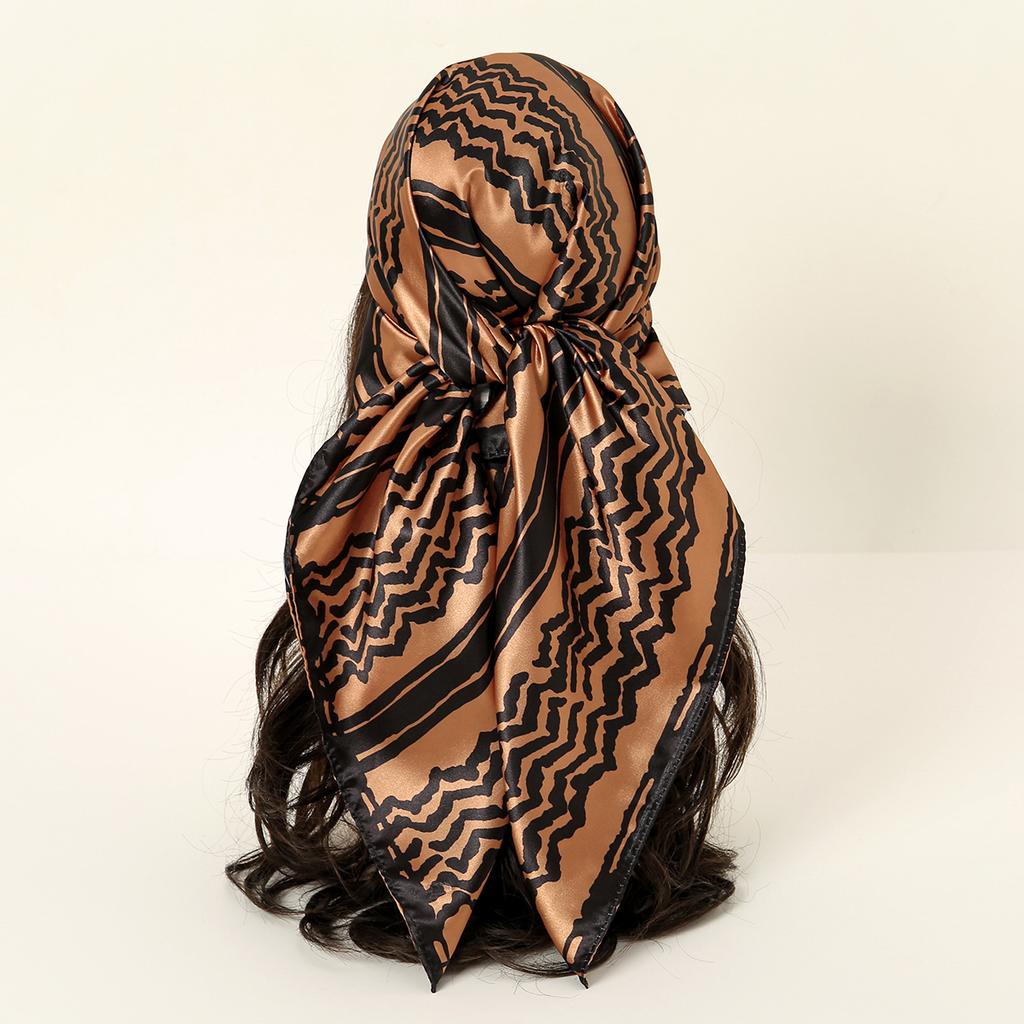 New Palestine Scarf Keffiyeh Women Printed Square Scarf Muslim Hijab Satin Silk Handkerchief Bandanna Muffler Headscarf Wraps