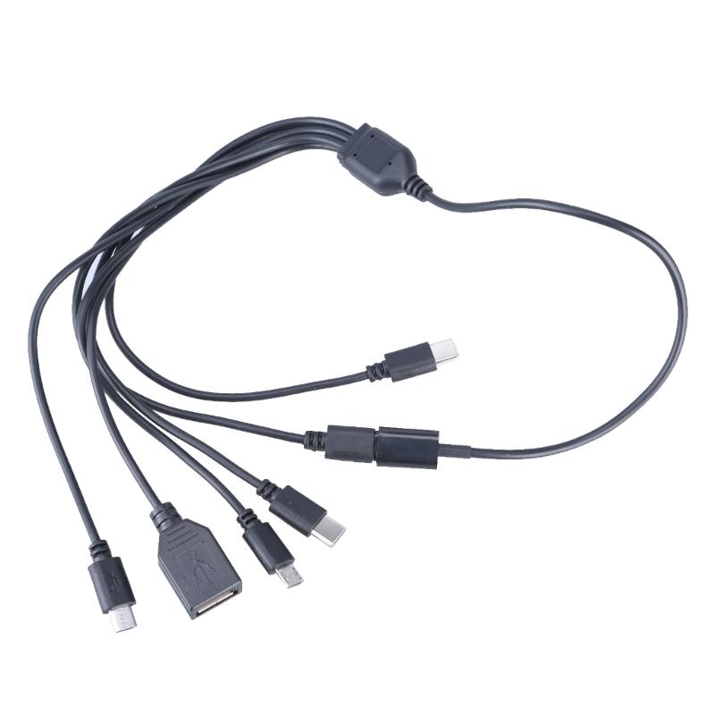

6 In 1 USB C Adapter Cable Multi Charging Cable With USB1 And USB C Connectors for Simultaneous Charging 1
