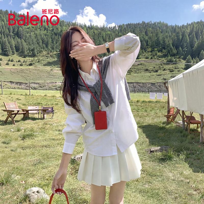 

Baleno Women s Korean Style Color-Block Shawl Shirt L