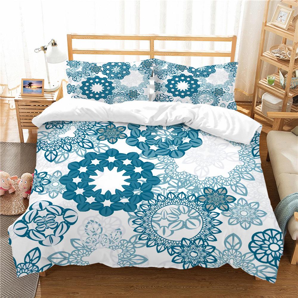Bohemian Floral King Queen Duvet Cover Boho Mandala Cashew Flowers Bedding Set Exotic Tribe Style 2/3pcs Polyester Quilt Cover