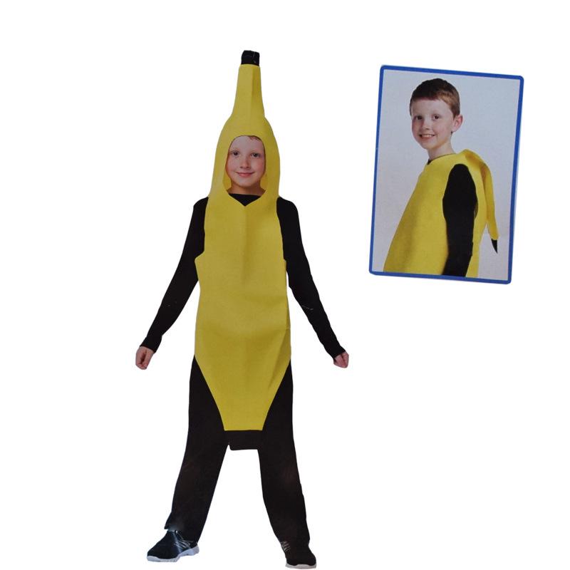 Halloween Fruit Costume: Banana & Pumpkin Onesie for Kids' Stage Performance and Parent-Child Role Play