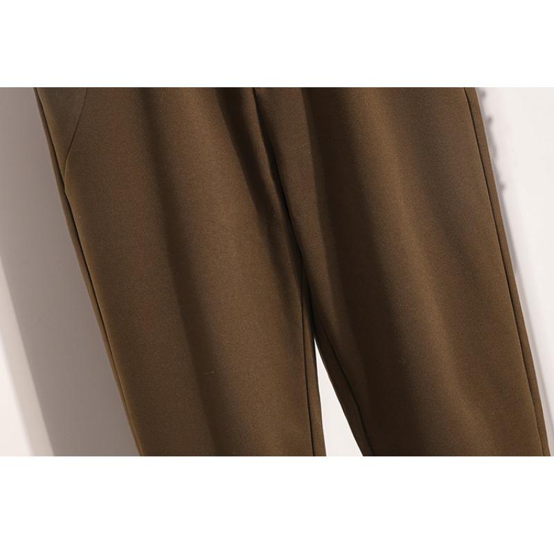 DIMANAF 2025 Autumn Plus Size Women Cothing Long Pants Harem Oversize Trousers Elastic Waist Vintage Casual Loose