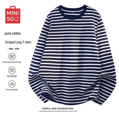 Women's Striped Cotton Long-Sleeve T-Shirt