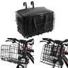 Metal Front Handlebar Bicycles Basket Mountain Bike Folding Hanging Basket with Removable Liner Bag Bike Accessories