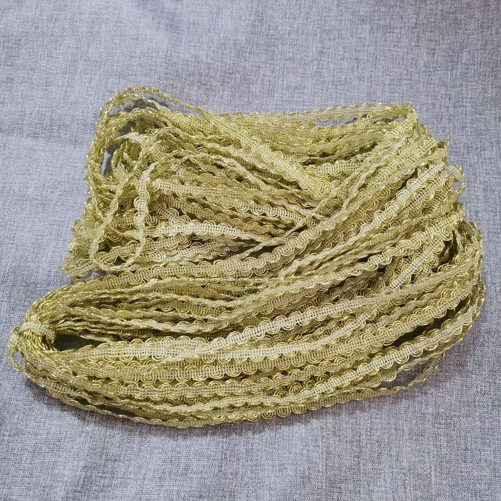 Shiny 11 Yards/lot 8mm Wide Wave Ribbon S Curve Woven Texture Metallic Trim Metallic Thread S Shape Trim Garment Embellish