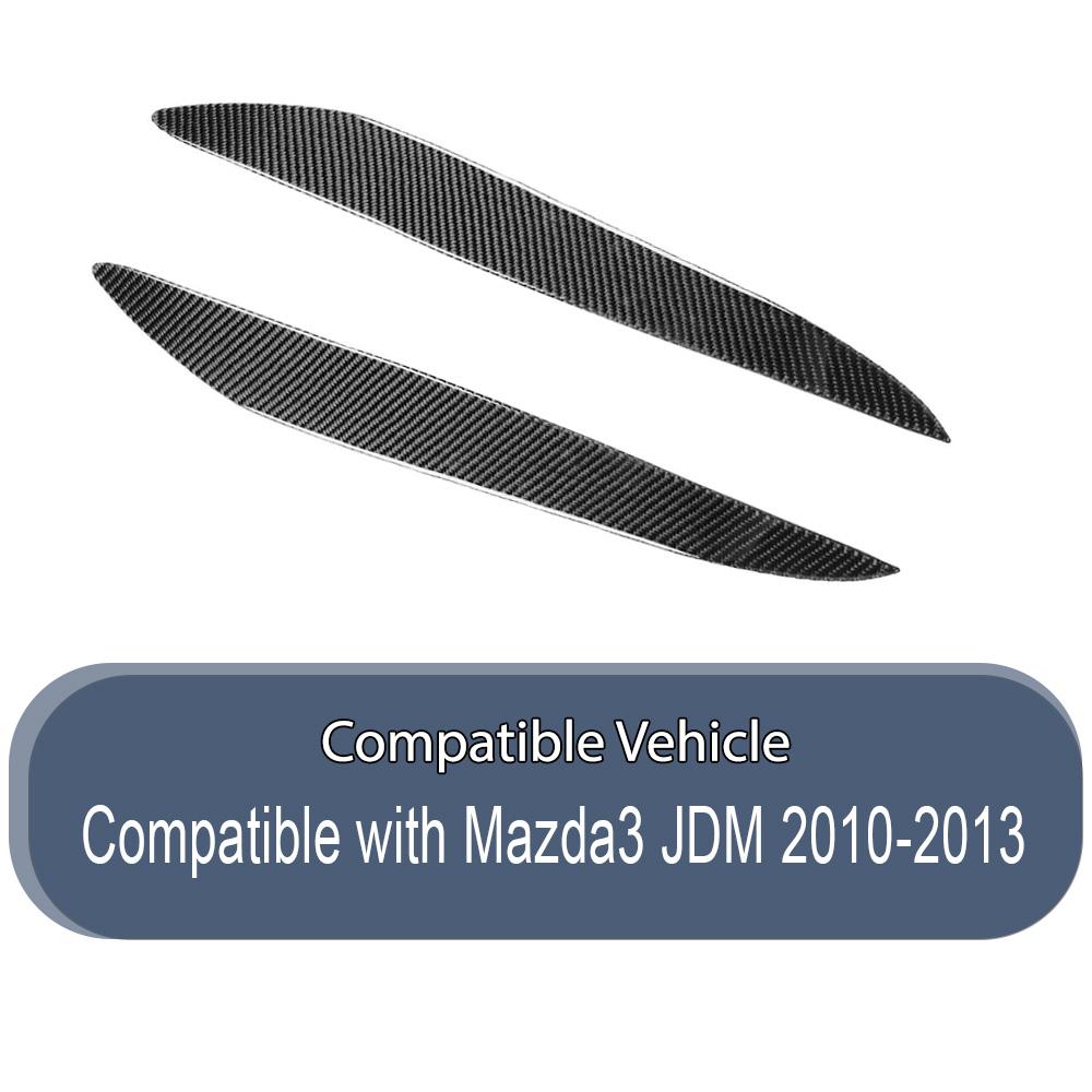 Carbon Fiber Car Headlight Eyelid Eyebrow Cover Trim For Mazda 3 Mazda3 JDM 2010 2011 2012 2013