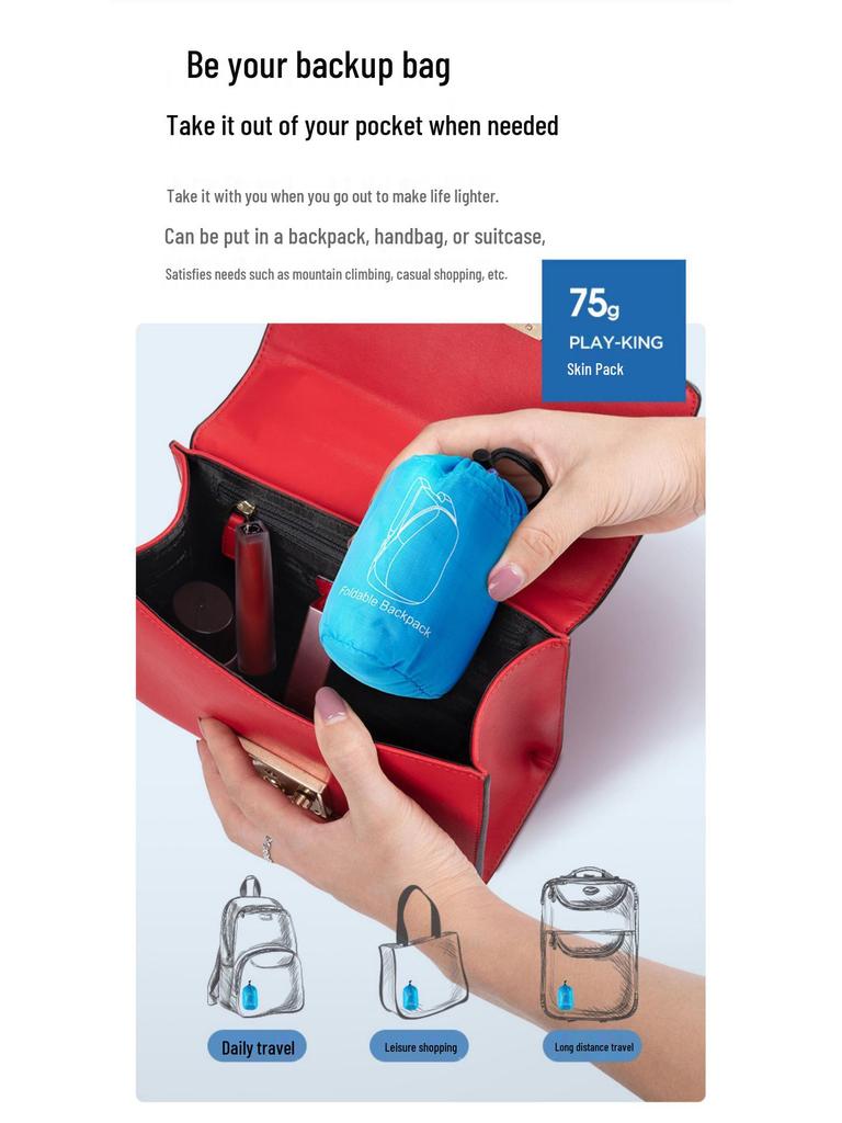 Ultraleichter faltbarer Rucksack für Fitness und Wandern