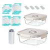 YK YUKO Yukou Vacuum Storage 800ml 1230ml Vacuum Sealer 10 Vacuum Sealer Bags Set Food Dishwasher Easy To Perfect for Prepared Food Glass Container