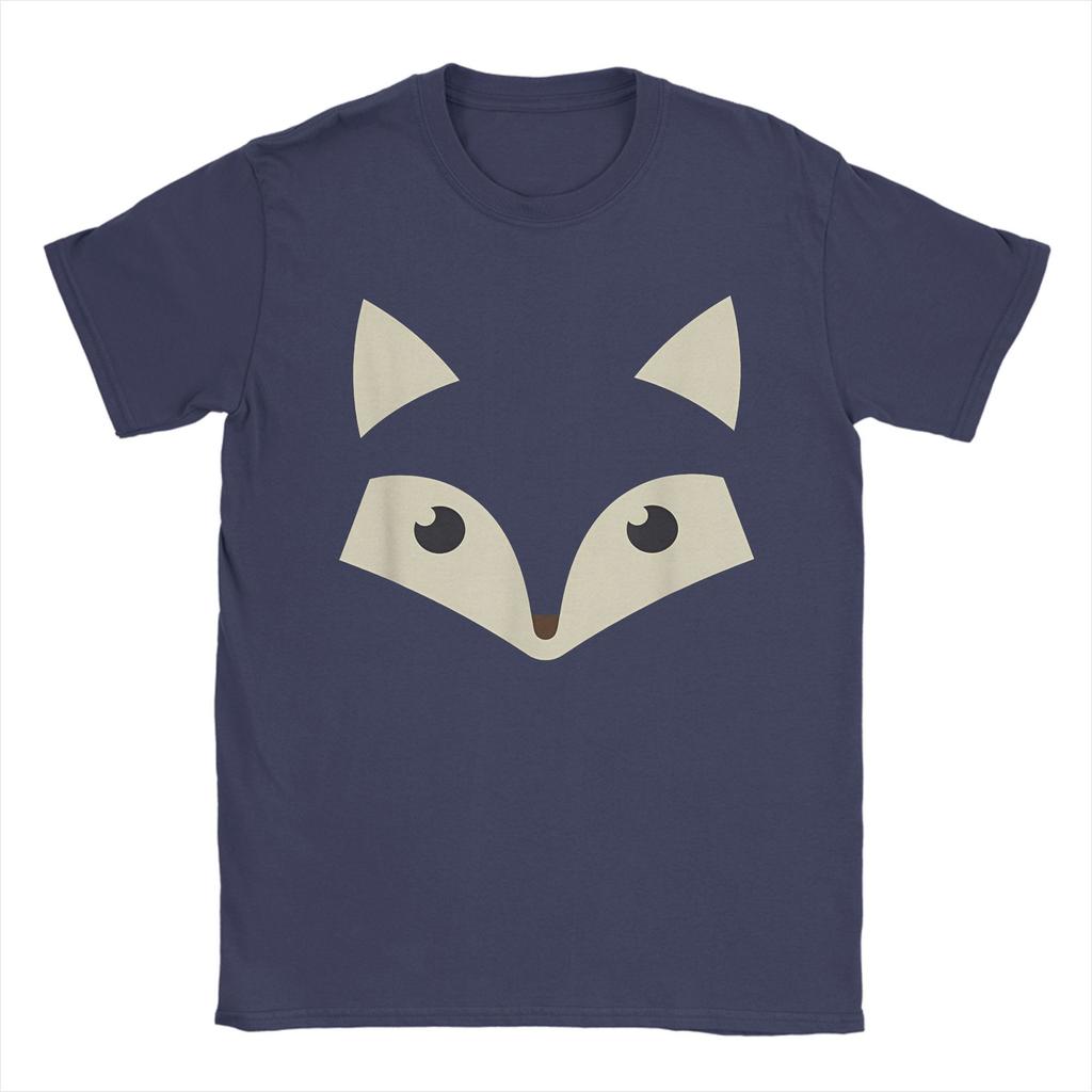 Cute Fox Face Halloween T-Shirt for Men Casual Pure Cotton Tee Shirt Round Collar Short Sleeve T Shirt New Arrival Clothes