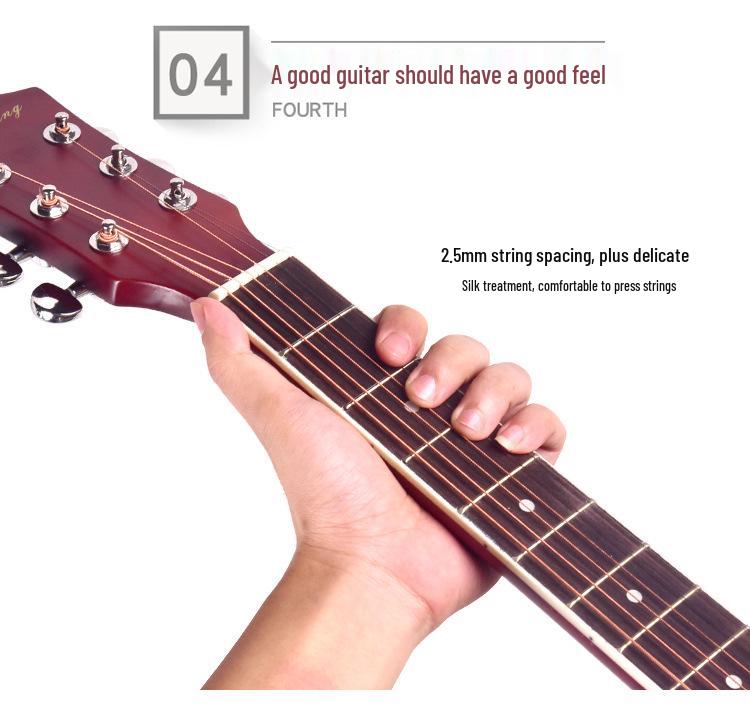 41-Inch Solid Spruce Top Folk Guitar with Cutaway and Matte Finish