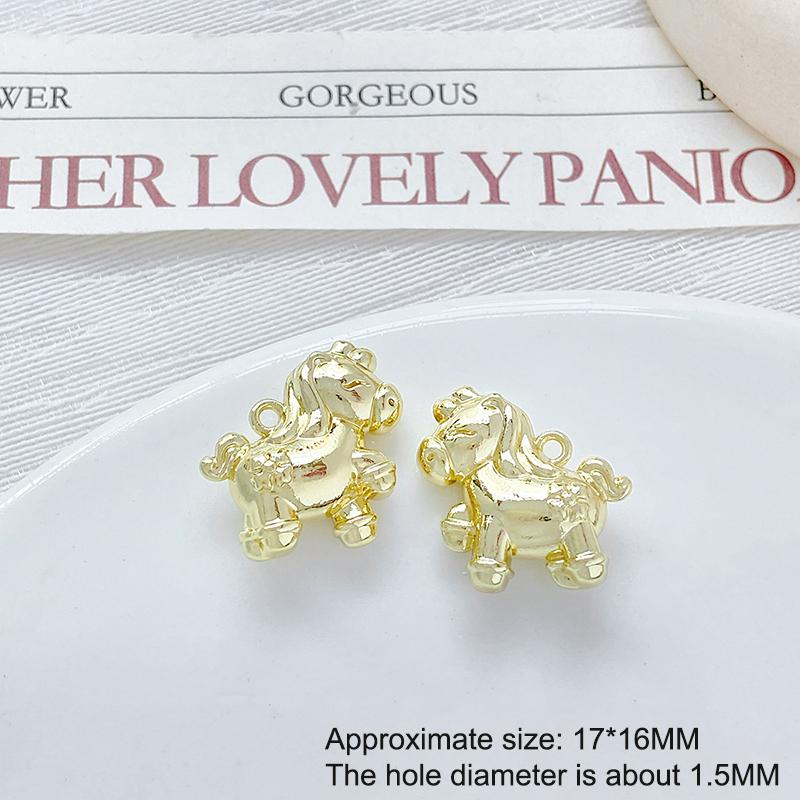 2Pcs/Lot Zinc Alloy Painted Double-Sided Horse Pendant Charms Diy Necklace Bracelet Earrings Accessories
