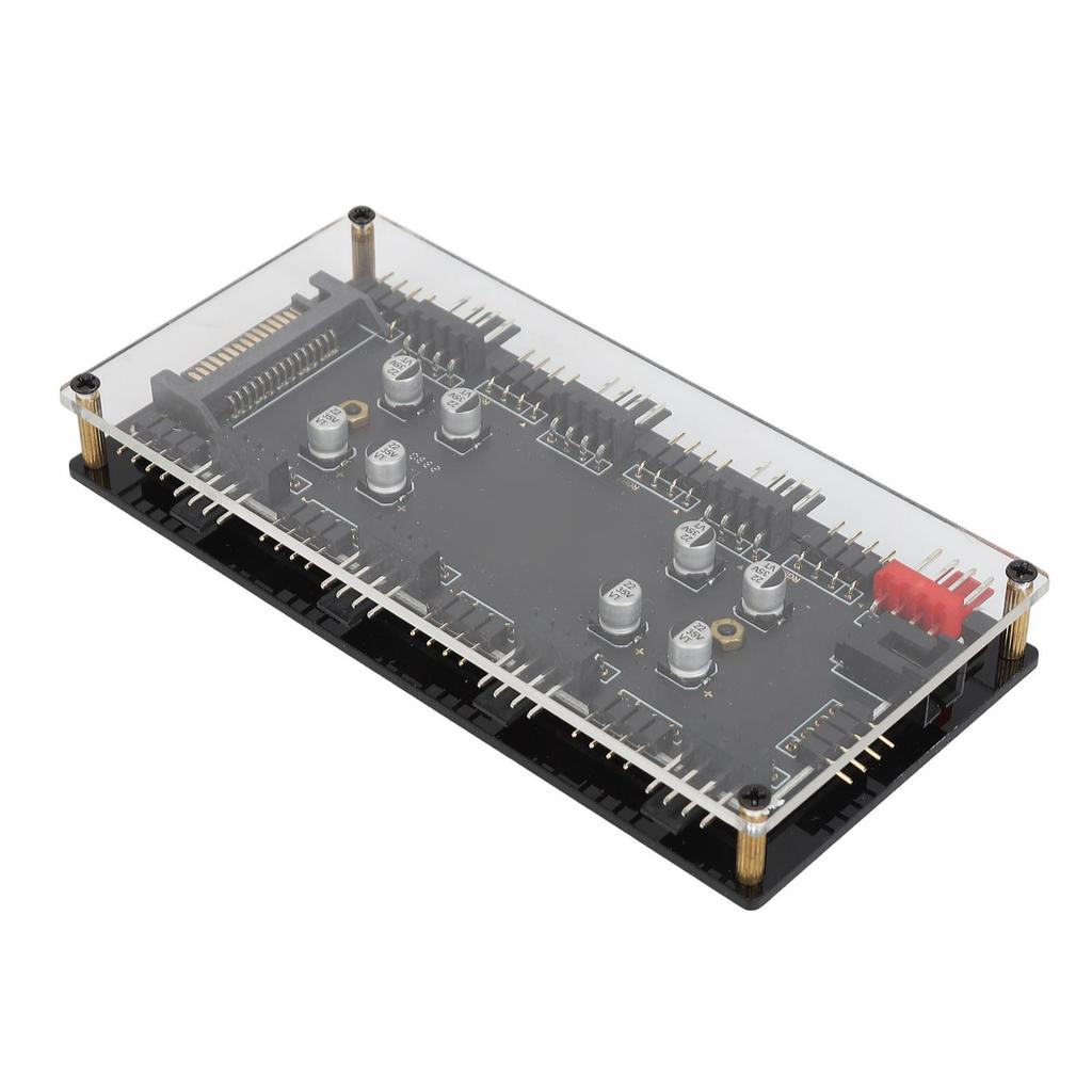 12V 4PIN ARGB PWM Hub Professional 2 In 1 RGB Dimming PWM Temperature Control Speed Regulation 8 Ports for Computer