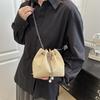 Summer new popular solid color casual versatile chain shoulder messenger bag bucket tote bag women's bag