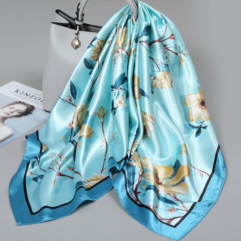 90 Square Scarves, Silk Scarves, Women's New Spring and Summer High-end Sense Versatile, Thin Scarves, Shawls Outside