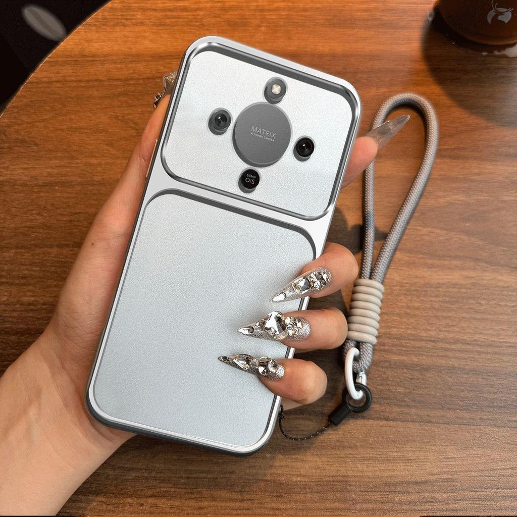 Luxury Big Window Phone Case with Lanyard for HONOR X9d,X9c Smart Premium Textured Casing