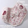 Cute Fleece Lined Puppy Vest Winter Warm Thickened Floral Dog Jacket Windproof with Bow Teddy Bear Coat Pet Supplies