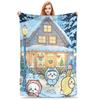 Warm Soft BlanketGirls Boys Decorative Chiikawa Snow Christmas Throw Blanket  Flannel Bedspread For Couch Bed Novelty  Bed Cover
