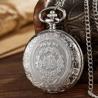 Classical Engraved L48 Flip Hollow, Pocket Watch Retro, Necklace Watch Male And Female Student Gift Pendant Watch Pocket Watch