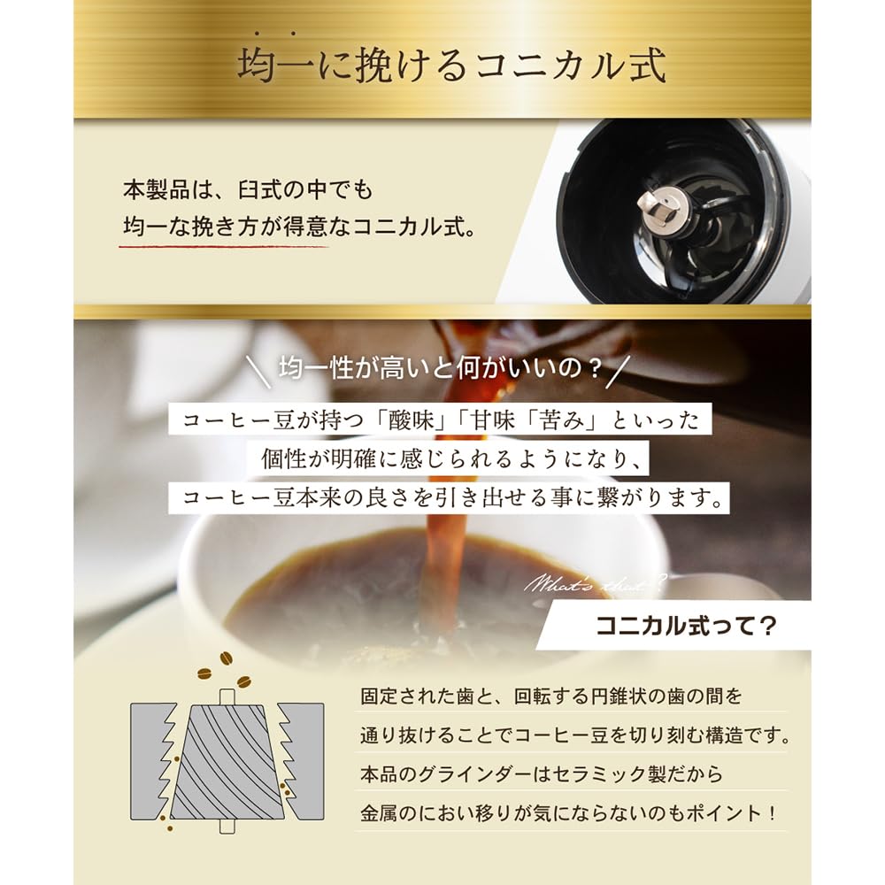 LINCS Electric Coffee Grinder with Easy Grind 39 Grind Burr Automatic LINCS ONE SECOND Adjustment, Settings, Type, Shut-off, Cordless, Washable,